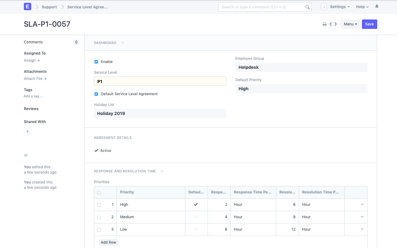 open source saas help desk - Service Level Agreement